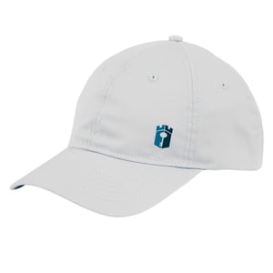 White 6-Panel Twill Unstructured Cap