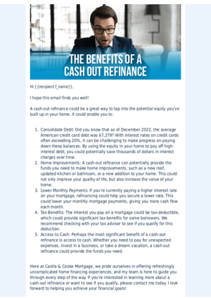 cash out email preview gt