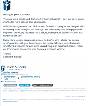 debt equity client email