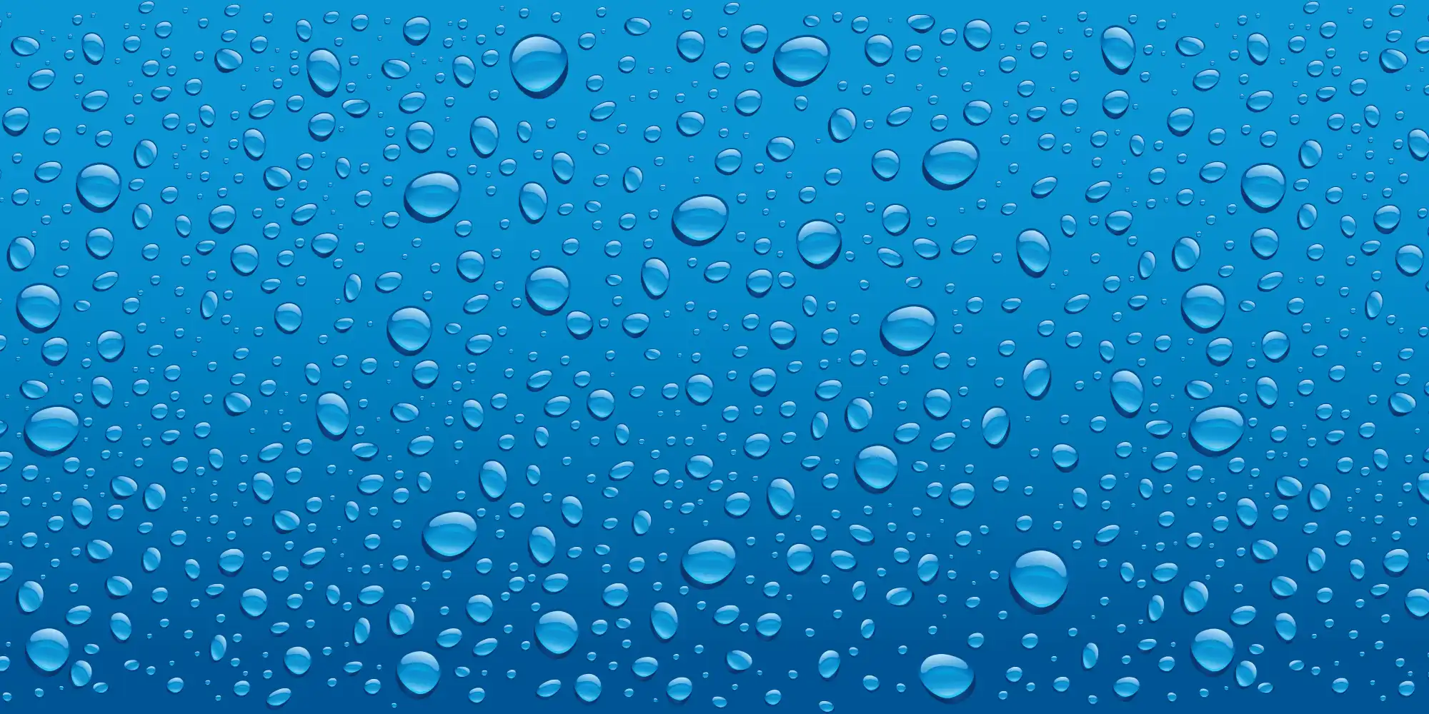 water droplets on a bright blue background