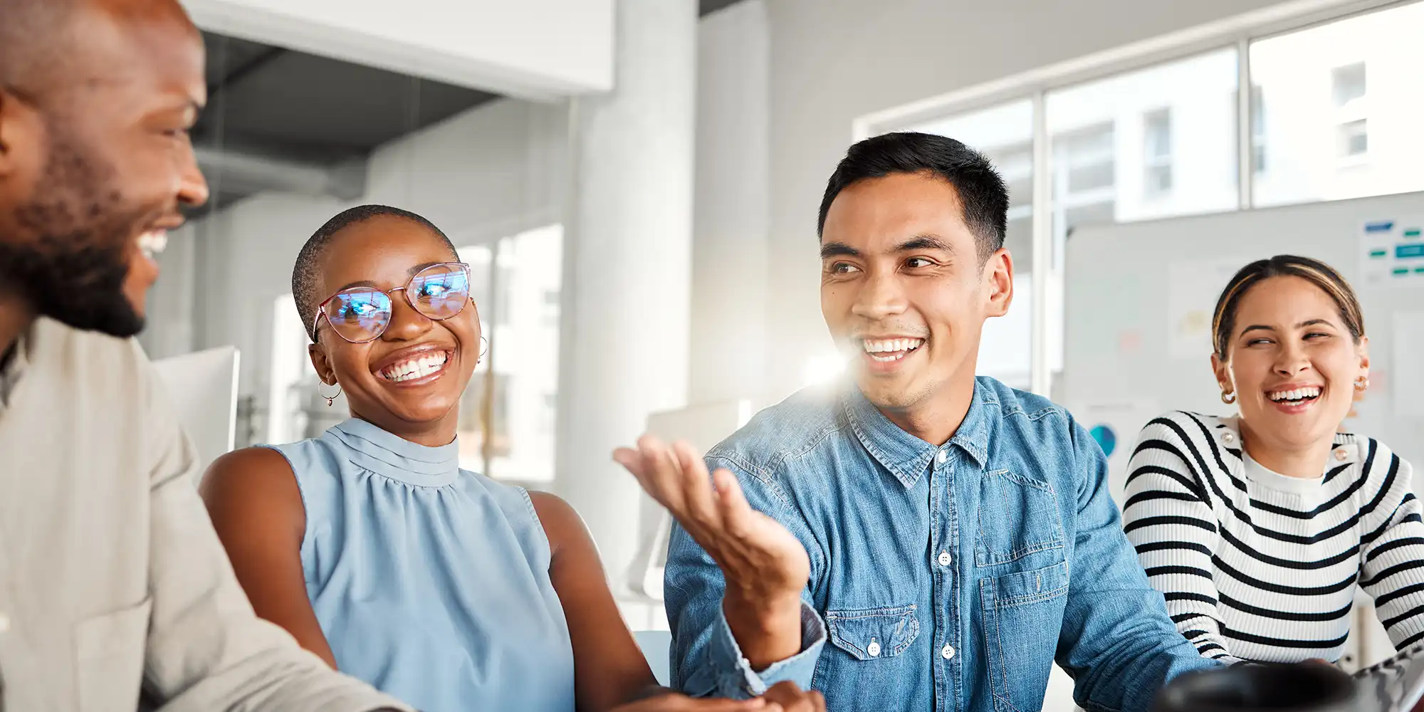 diverse business professionals working together